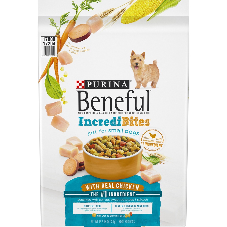 slide 1 of 1, Purina Beneful IncrediBites With Chicken Dry Dog Food, 15.5 lb