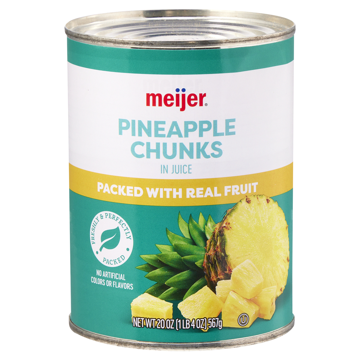 slide 1 of 5, Meijer Pineapple Chunks in 100% Juice, 20 oz