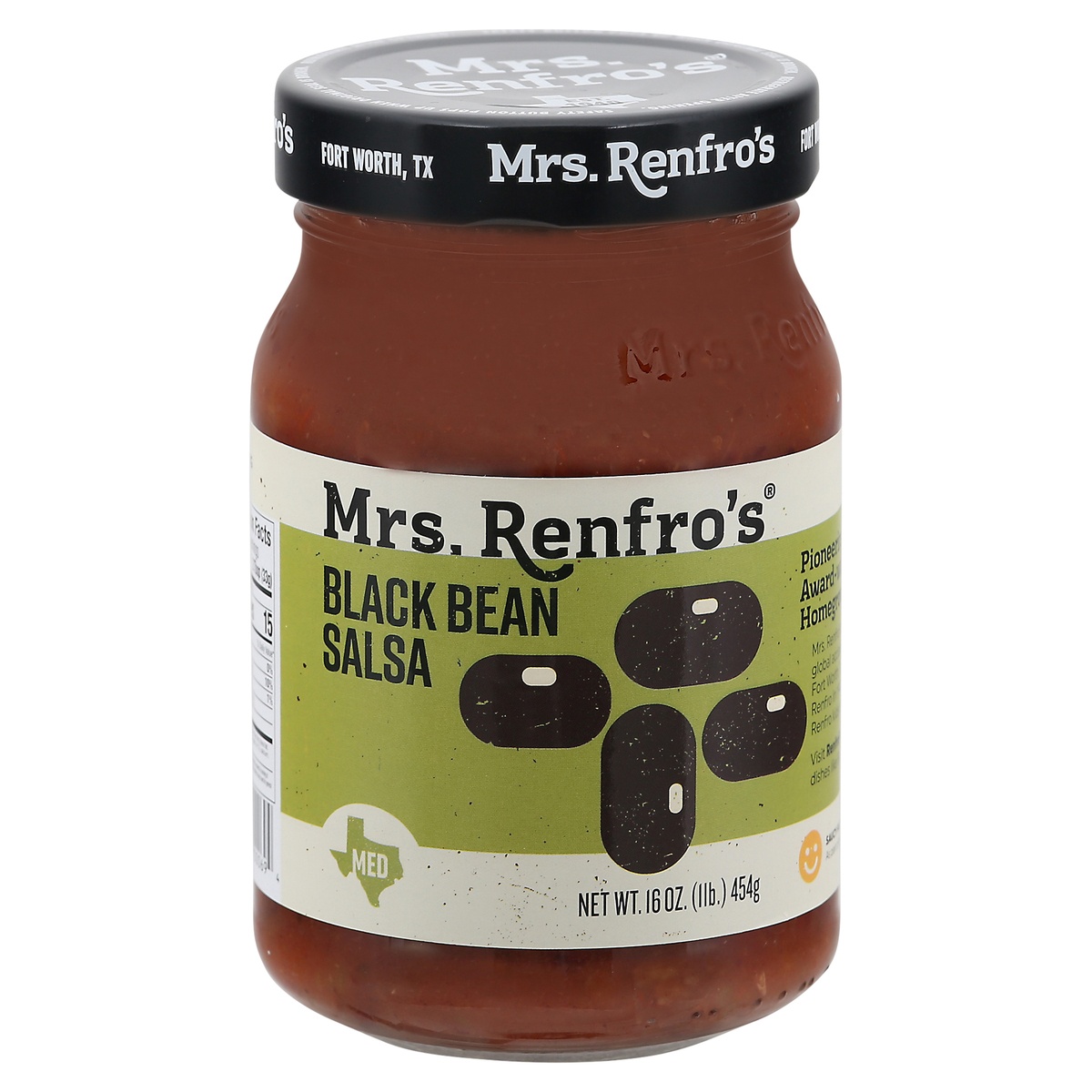 slide 1 of 1, Mrs. Renfro's Medium Black Bean Salsa 16 oz, 16 oz