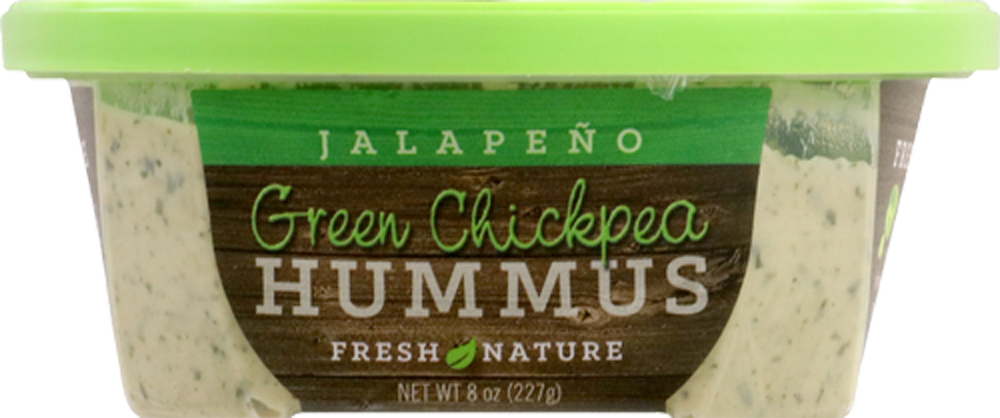 slide 1 of 1, Fresh Nature green chickpea hummus, jalapeño, 8 oz