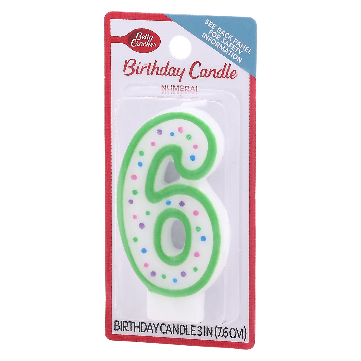 slide 3 of 9, Betty Crocker Candles Birthday Numeral 6 - 1 Count, 1 ct