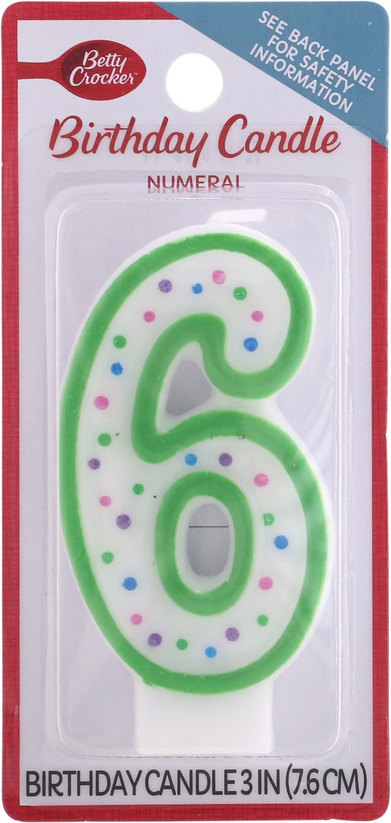 slide 6 of 9, Betty Crocker Candles Birthday Numeral 6 - 1 Count, 1 ct