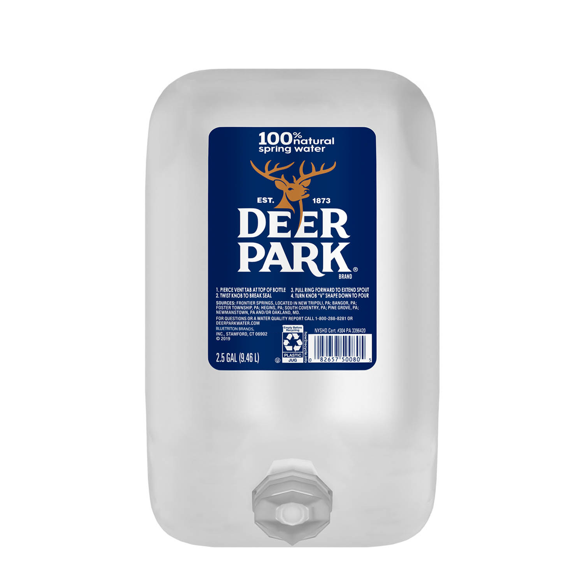 slide 1 of 27, Deer Park Brand 100% Natural Spring Water, 2.5-gallon jug, 2.50 g
