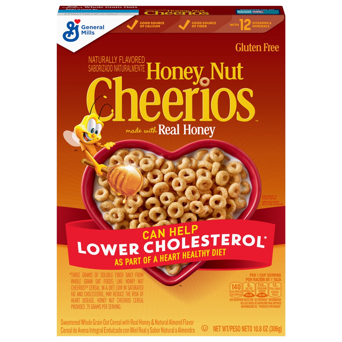 slide 1 of 8, Cheerios Honey Nut Cheerios Cereal, Limited Edition Happy Heart Shapes, Heart Healthy Cereal With Whole Grain Oats, 10.8 oz, 10.8 oz