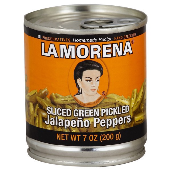 slide 1 of 2, La Morena Sliced Green Pickled Jalapenos, 7 oz