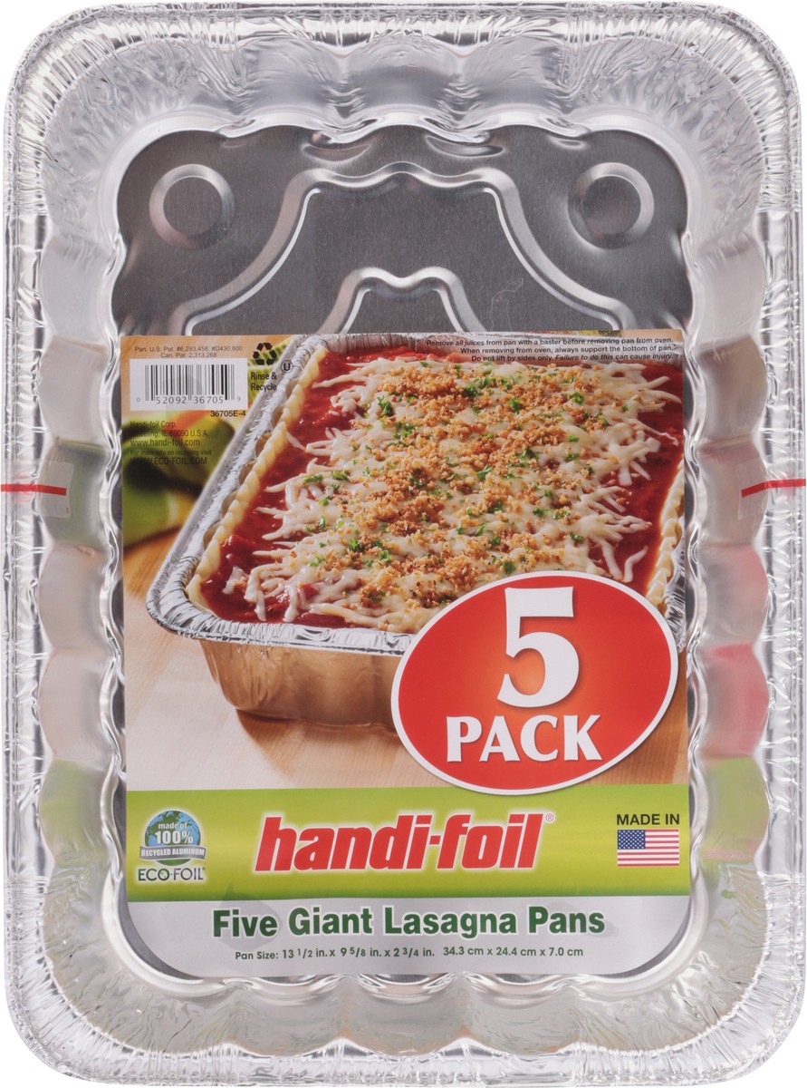 slide 9 of 9, Handi-foil Giant Lasagna Pans 5 ea, 5 ct