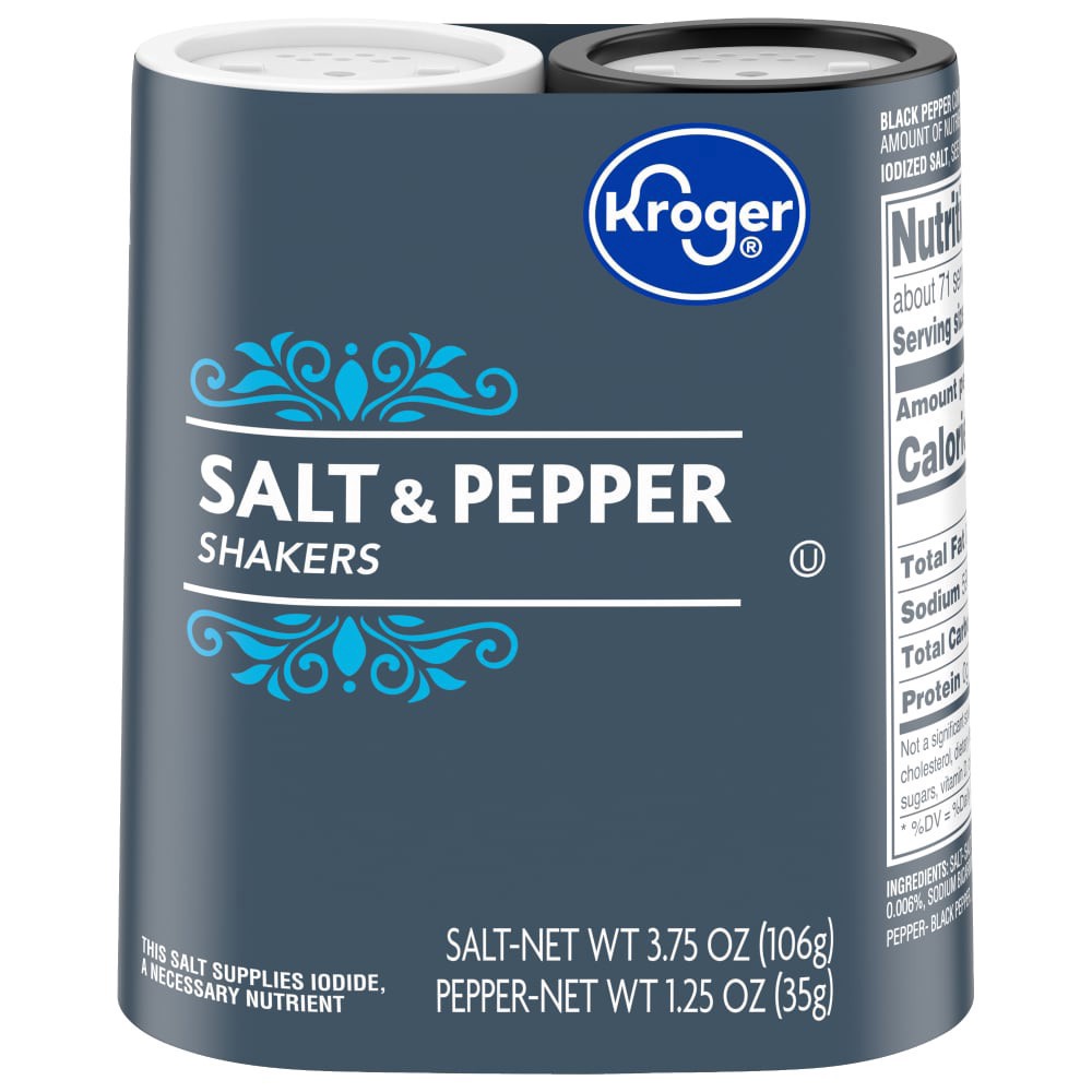 slide 3 of 5, Kroger Salt & Pepper Shakers, 5 oz
