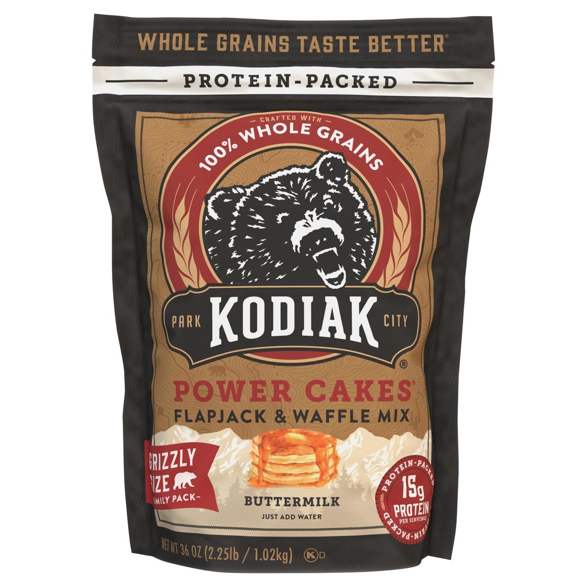 slide 1 of 9, Kodiak Cakes Flapjack & Waffle Mix, Grizzly Size Buttermilk, 36 oz, 36 oz