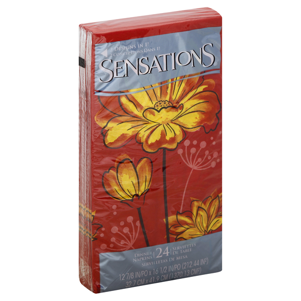 slide 1 of 1, Sensations Bold Bloss Dinner Napkins - Red, 24 ct