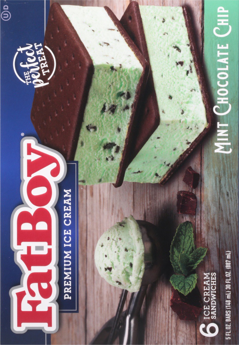 slide 6 of 9, Fat Boy Mint Chocolate Chip Ice Cream Sandwiches 6 Ea, 6 ct