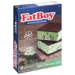 Fat Boy Mint Chocolate Chip Ice Cream Sandwiches 6 ct