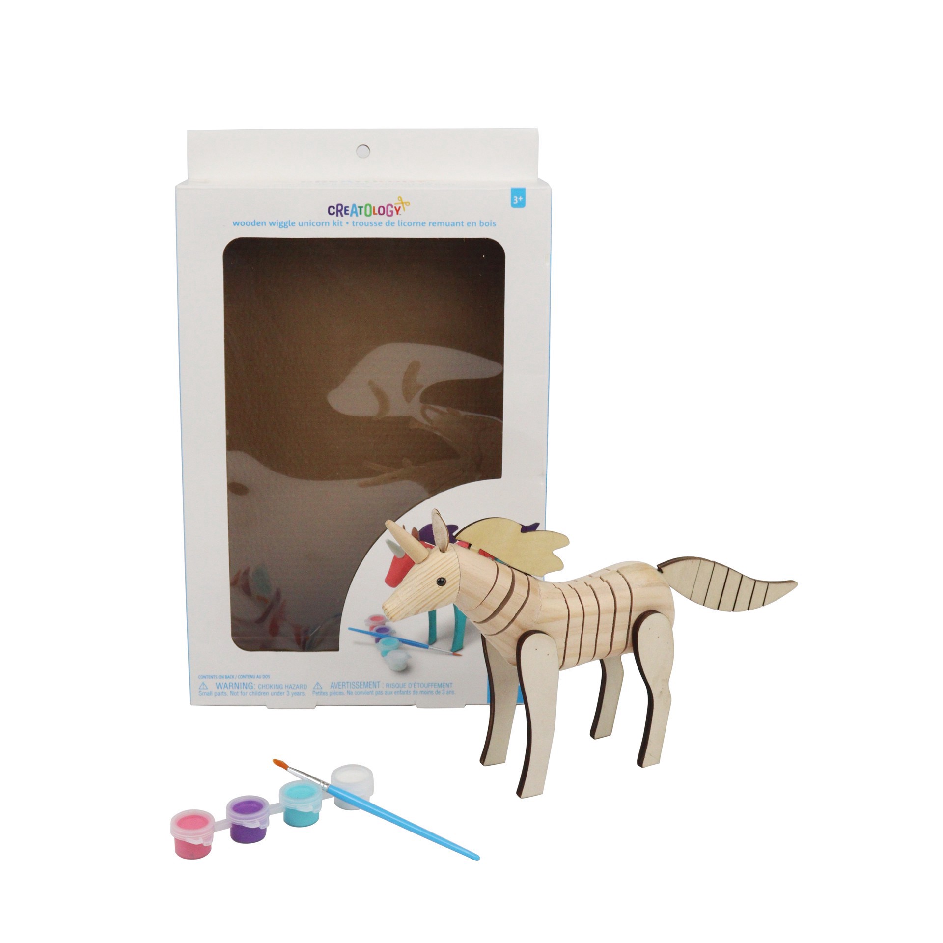 slide 3 of 5, Wooden Wiggle Unicorn Kit By Creatology, 12.99 in x 8.07 in x 2.24 in