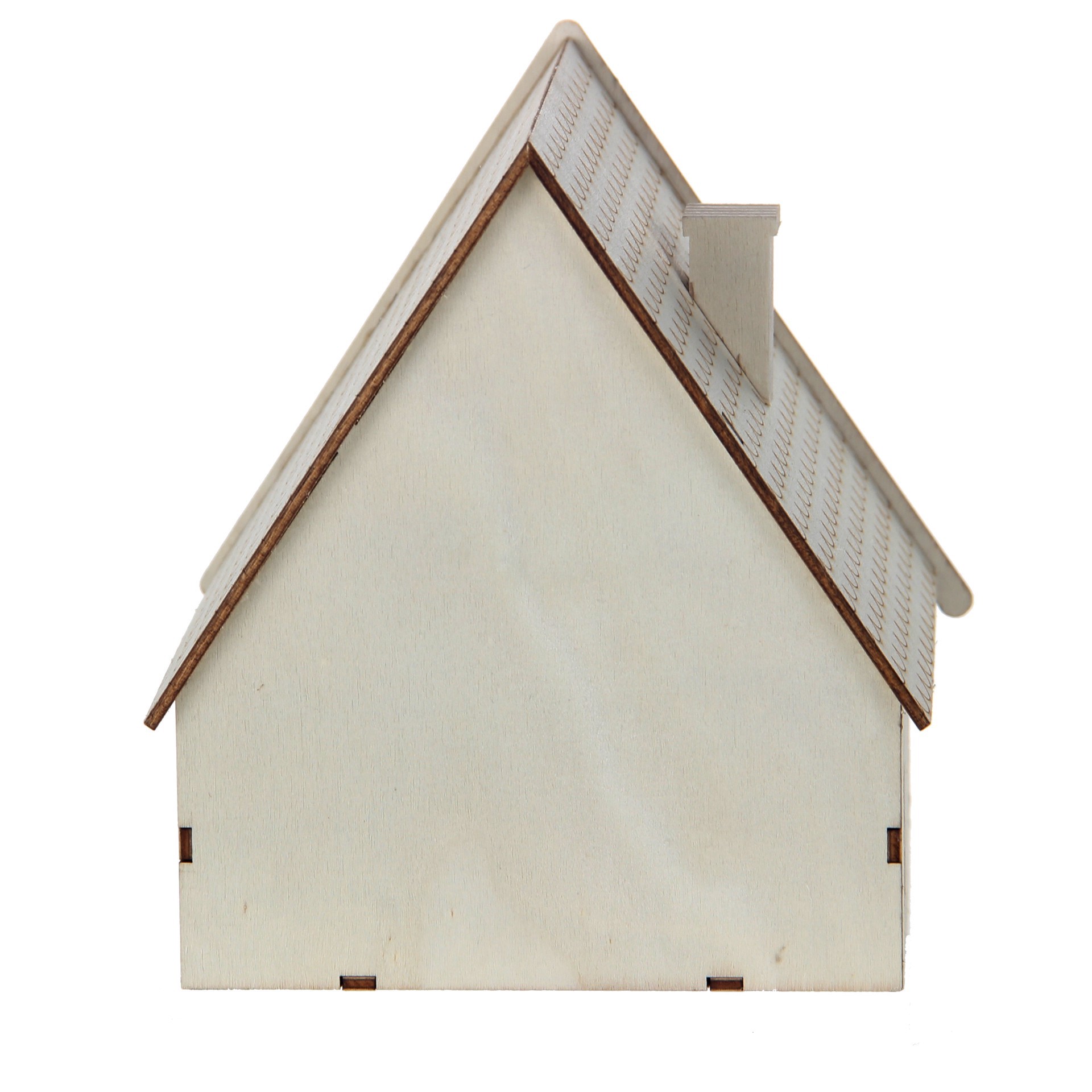 slide 5 of 5, 6" Unfinished Winter A-Frame House Diy Led Wood Decor By Make Market, 6 in