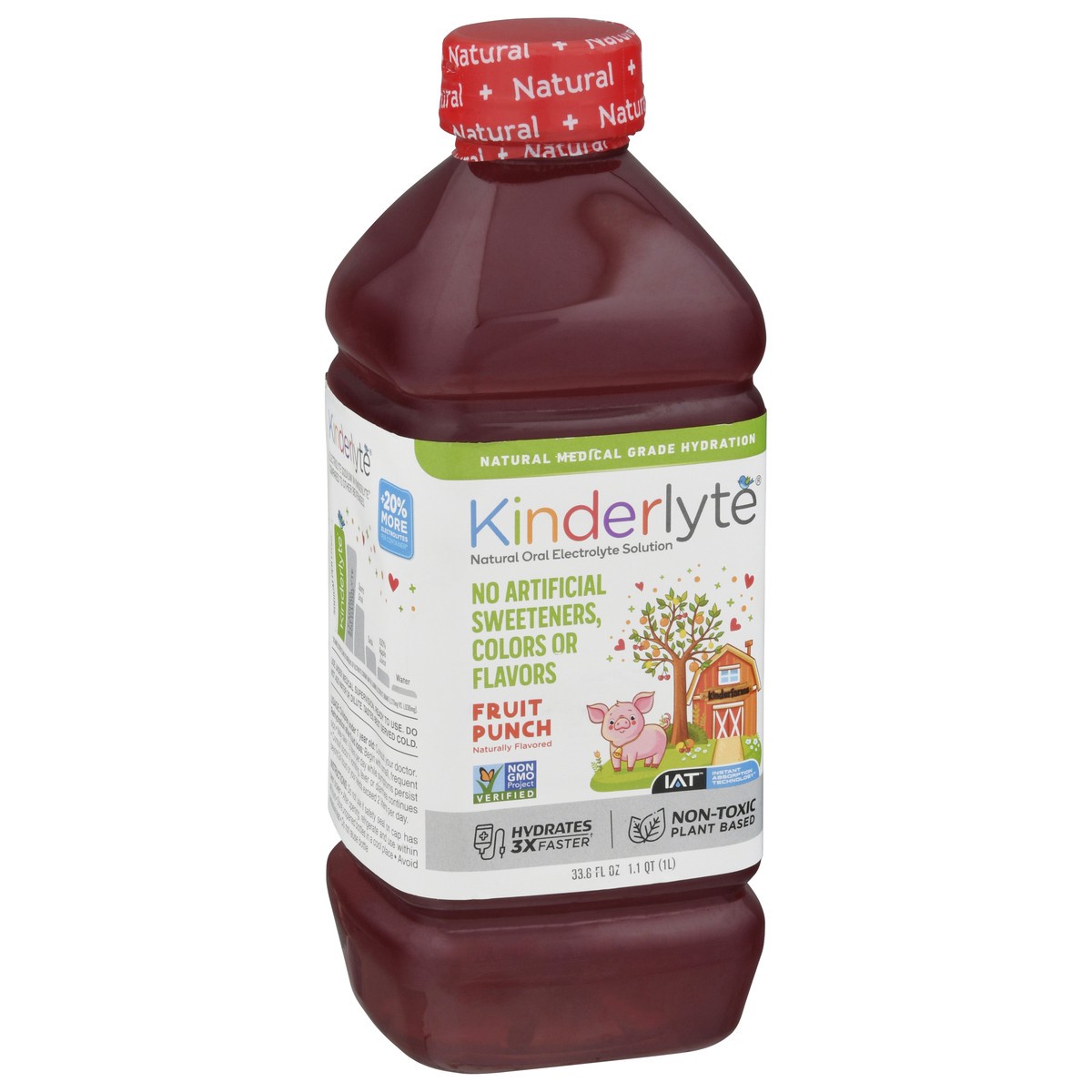 slide 7 of 9, Kinderlyte Natural Electrolyte Fruit Punch, 33.8 fl oz