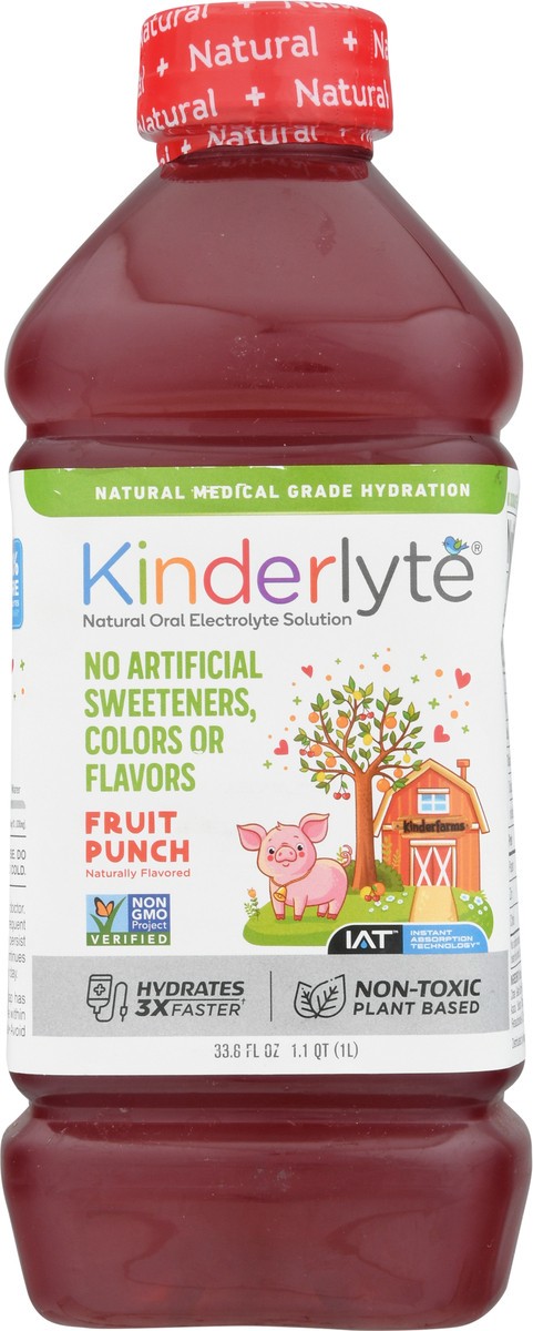 slide 6 of 9, Kinderlyte Natural Electrolyte Fruit Punch, 33.8 fl oz