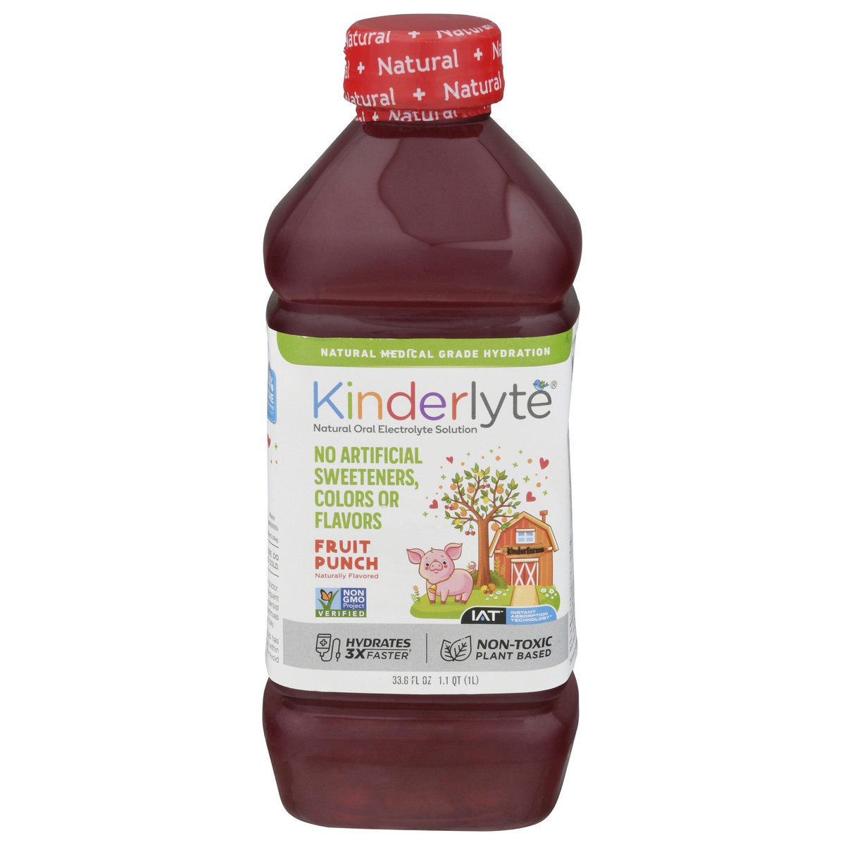 slide 1 of 9, Kinderlyte Natural Electrolyte Fruit Punch, 33.8 fl oz