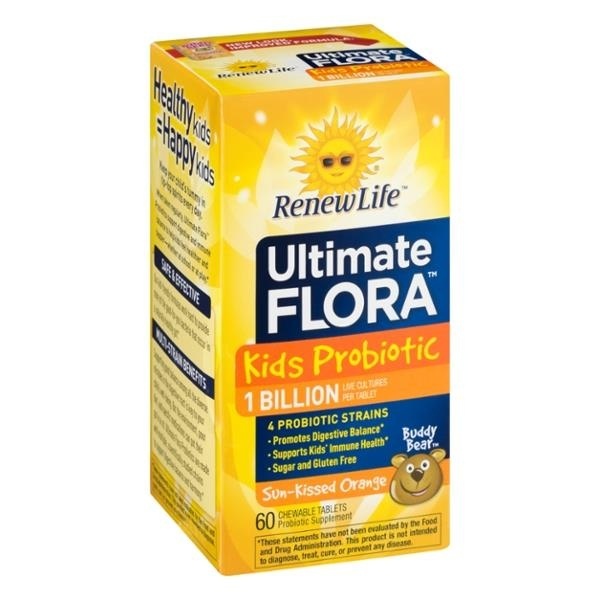 slide 1 of 1, Renew Life Ultimate Flora Kids Probiotic Buddy Bear Sun-Kissed Orange, 60 ct