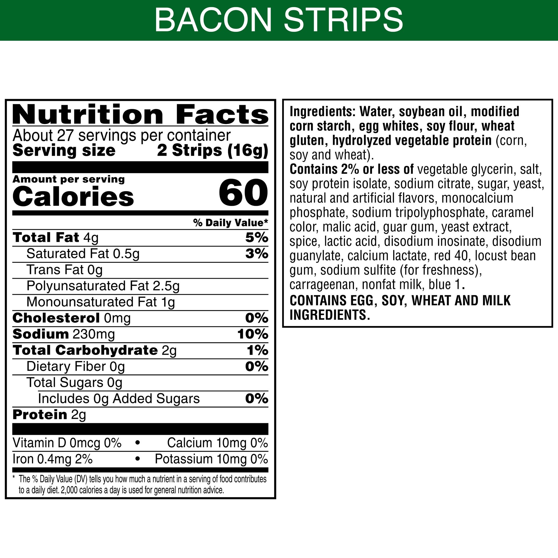 slide 6 of 8, MorningStar Farms Vegan Bacon Strips Original, 3 ct
