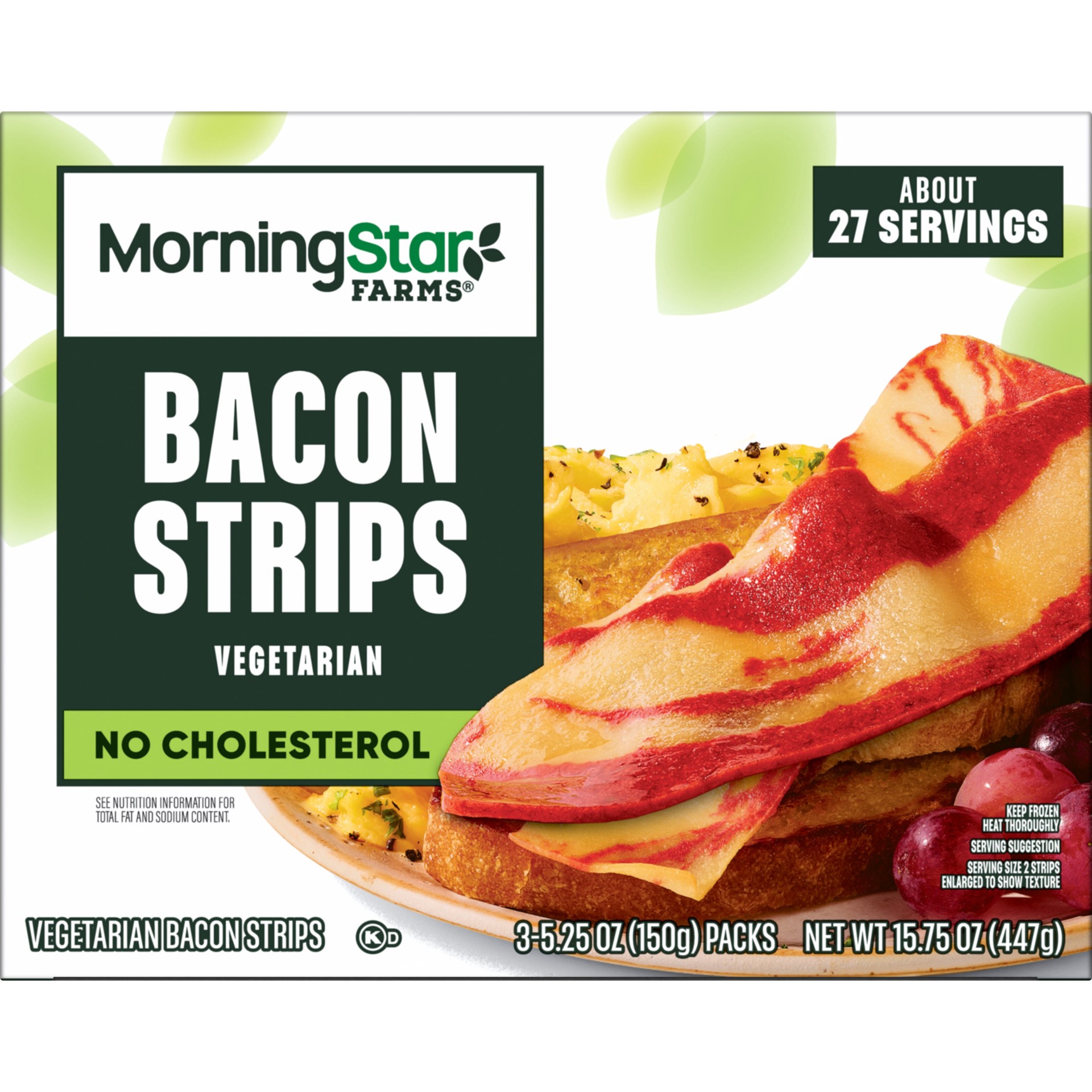 slide 3 of 8, MorningStar Farms Vegan Bacon Strips Original, 3 ct