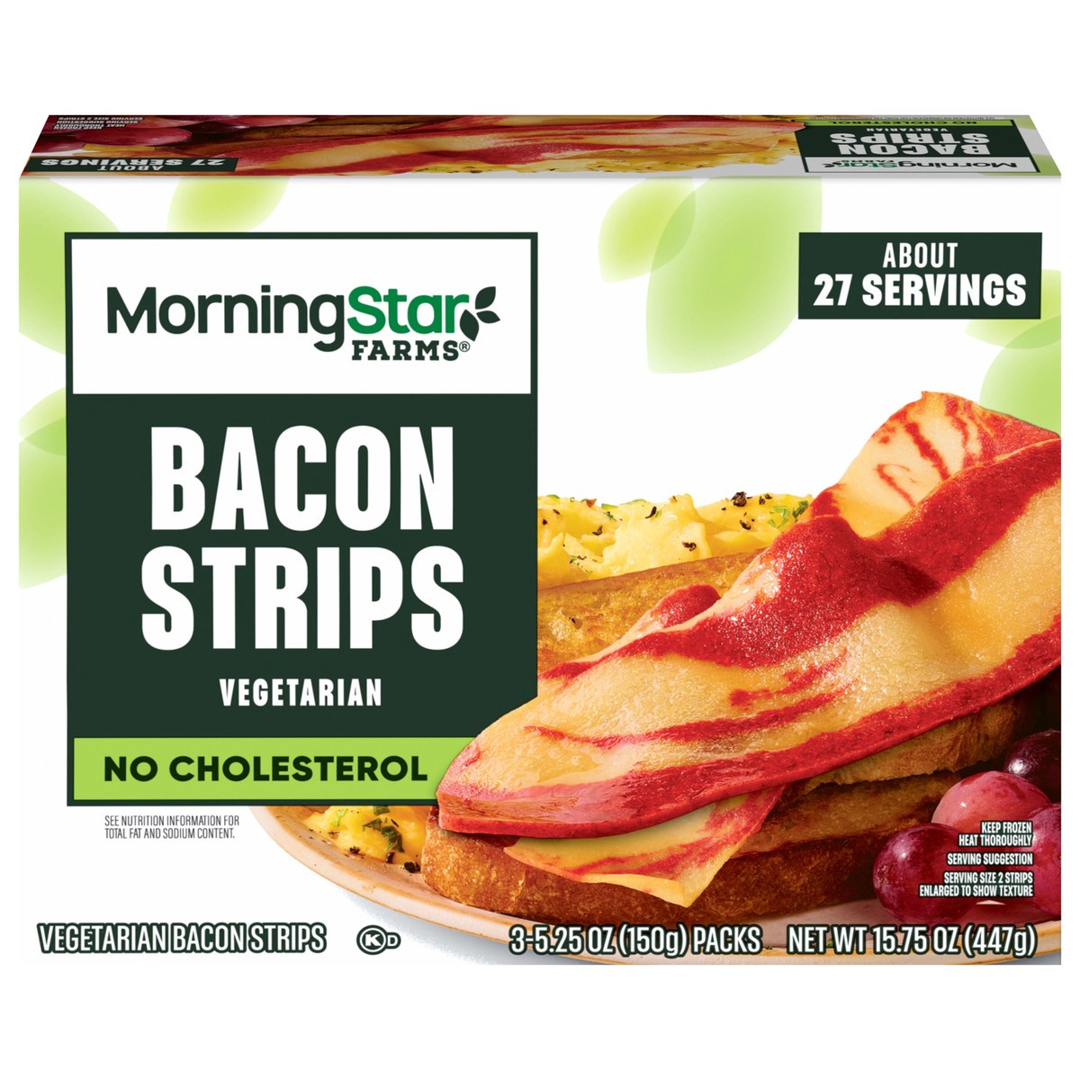 slide 1 of 8, MorningStar Farms Vegan Bacon Strips Original, 3 ct