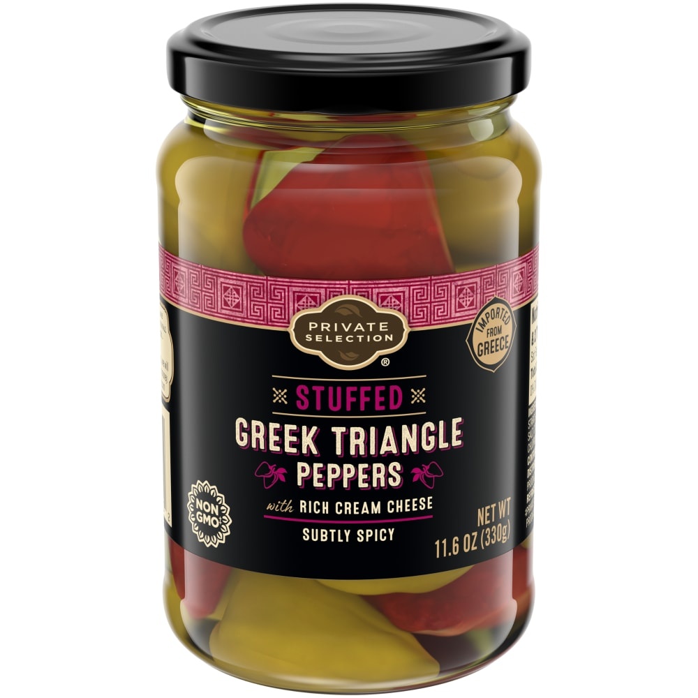 slide 1 of 1, Private Selection Stuffed Greek Triangle Peppers, 11.6 oz