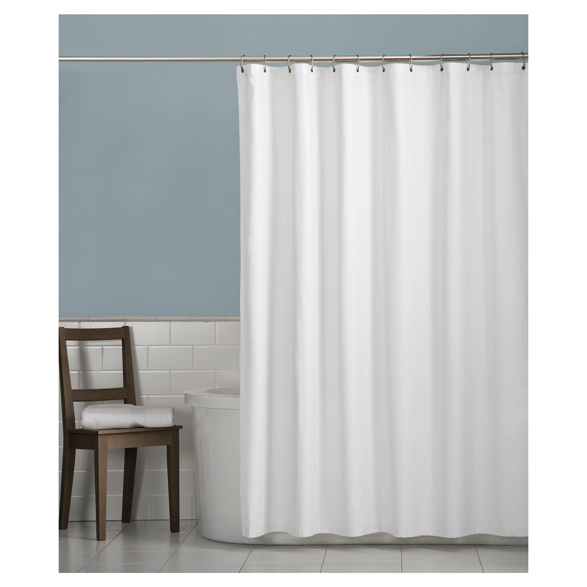 slide 1 of 2, Everyday Living Home Microfiber Shower Liner, White, 70 x 72 