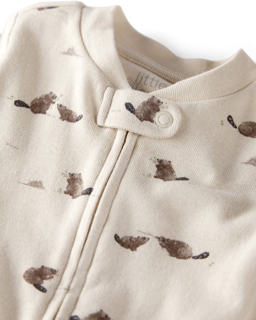 slide 2 of 3, Littleplanet Baby Organic Cotton Sleep & Play Pajamas in Beavers' Creek Print Beavers Creek 3M, 1 ct