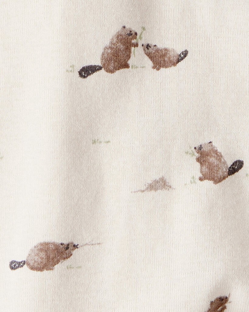 slide 3 of 3, Littleplanet Baby Organic Cotton Sleep & Play Pajamas in Beavers' Creek Print Beavers Creek 3M, 1 ct