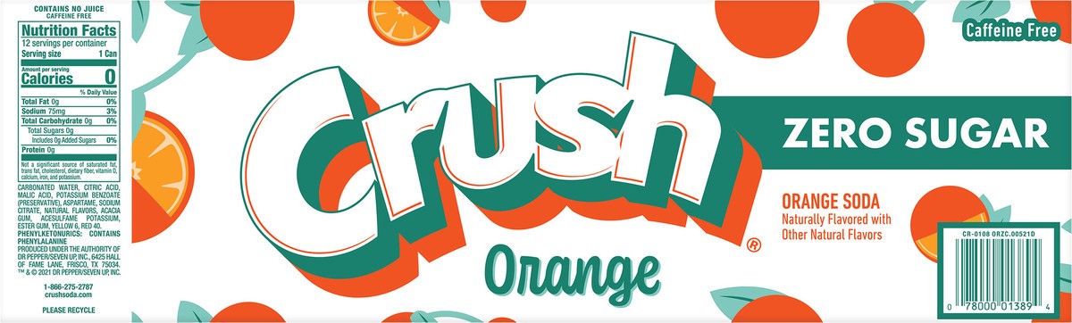 slide 4 of 7, Crush Orange Soda Zero Sugar - 144 fl oz, 144 fl oz