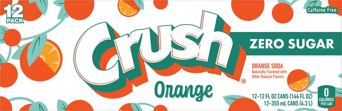 slide 7 of 7, Crush Orange Soda Zero Sugar - 144 fl oz, 144 fl oz