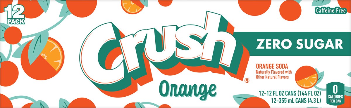 slide 5 of 7, Crush Orange Soda Zero Sugar - 144 fl oz, 144 fl oz