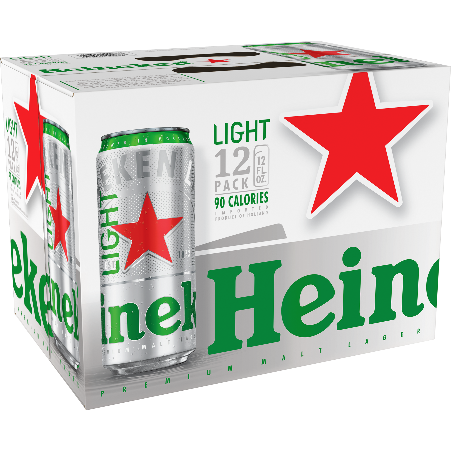 slide 1 of 3, Heineken Light Lager Beer, 12 Pack, 12 fl oz Cans, 12 oz