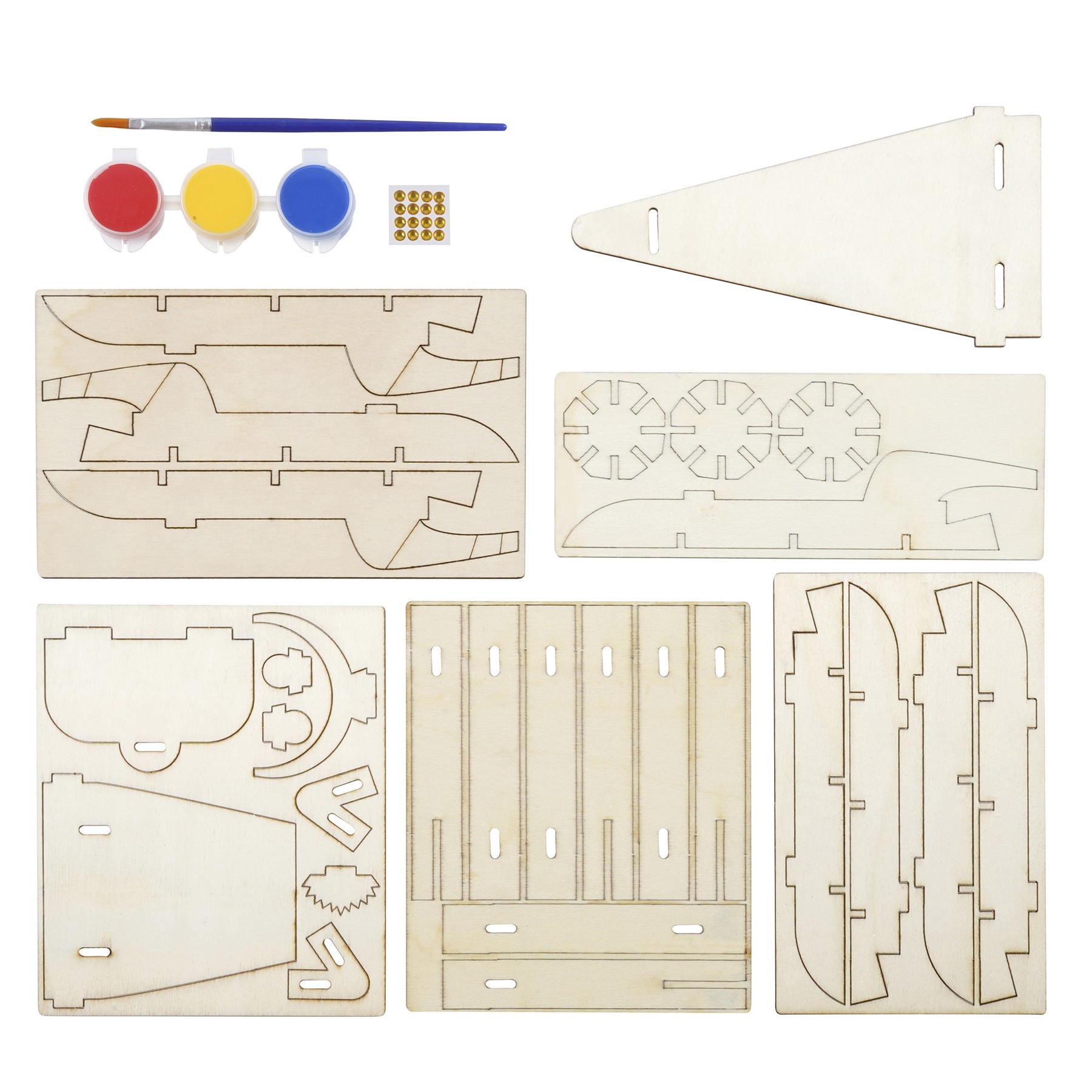 slide 2 of 3, Rocket Color-In 3d Wood Puzzle By Creatology, makes 1 rocket