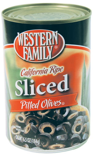 slide 1 of 1, Western Family Sliced Ripe Olives, 6.5 oz