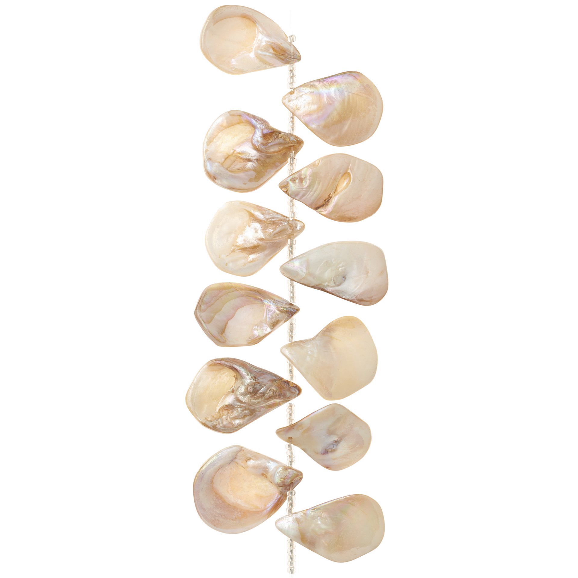 slide 2 of 3, White Shell Teardrop Beads, 34mm By Bead Landing, 34 mm