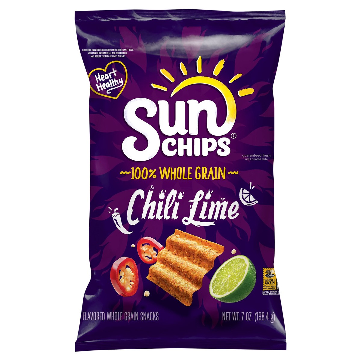 slide 2 of 4, Sunchips Flavored Whole Grain Snacks Chili Lime 7 Oz, 7 oz