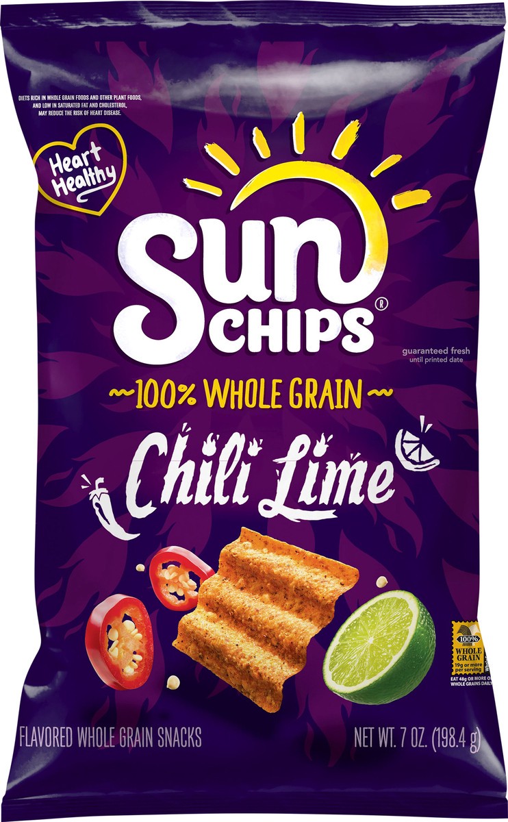 slide 4 of 4, Sunchips Flavored Whole Grain Snacks Chili Lime 7 Oz, 7 oz