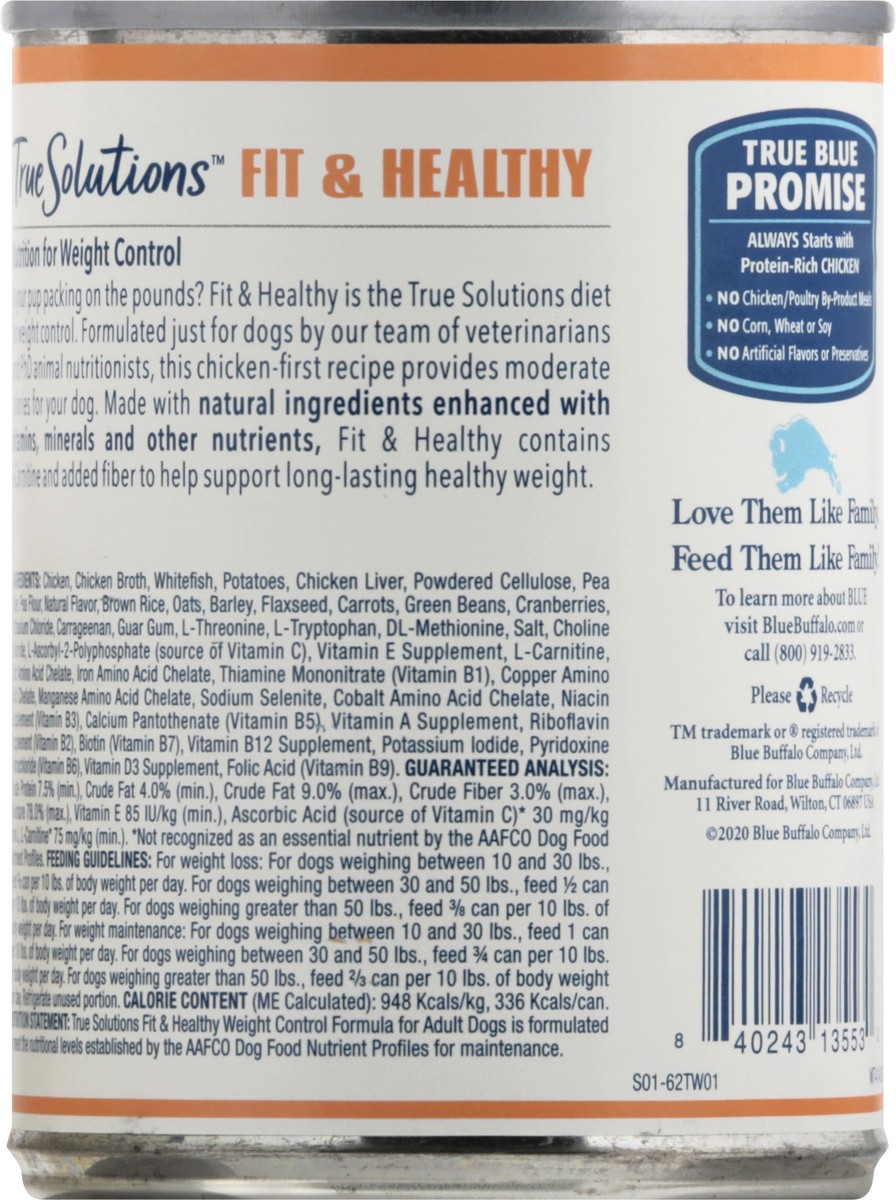 slide 5 of 9, BLUE Buffalo True Solutions Fit & Healty Adult Dog, 12.5 oz