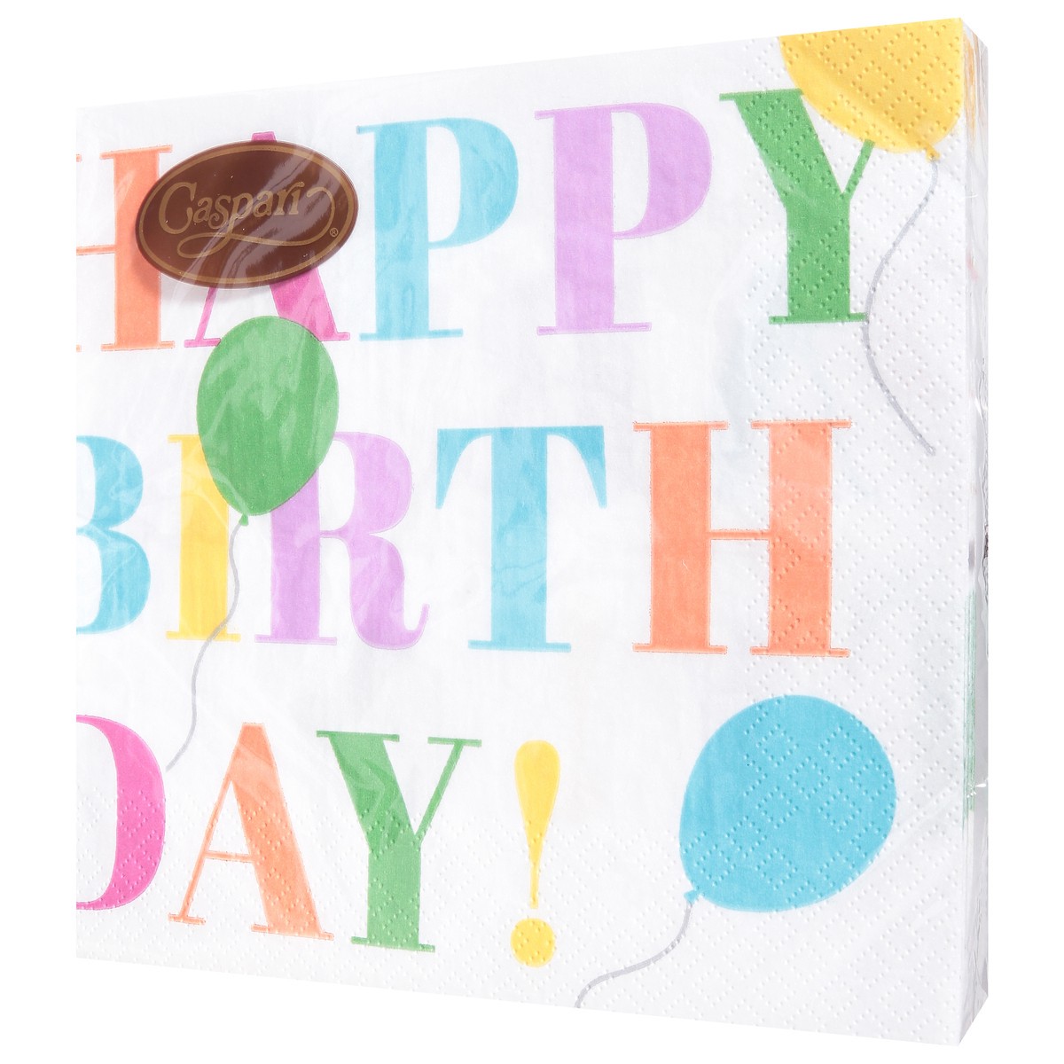 slide 4 of 4, Caspari Birthday Surprise White Triple-Ply Napkins 20 ea, 20 ct