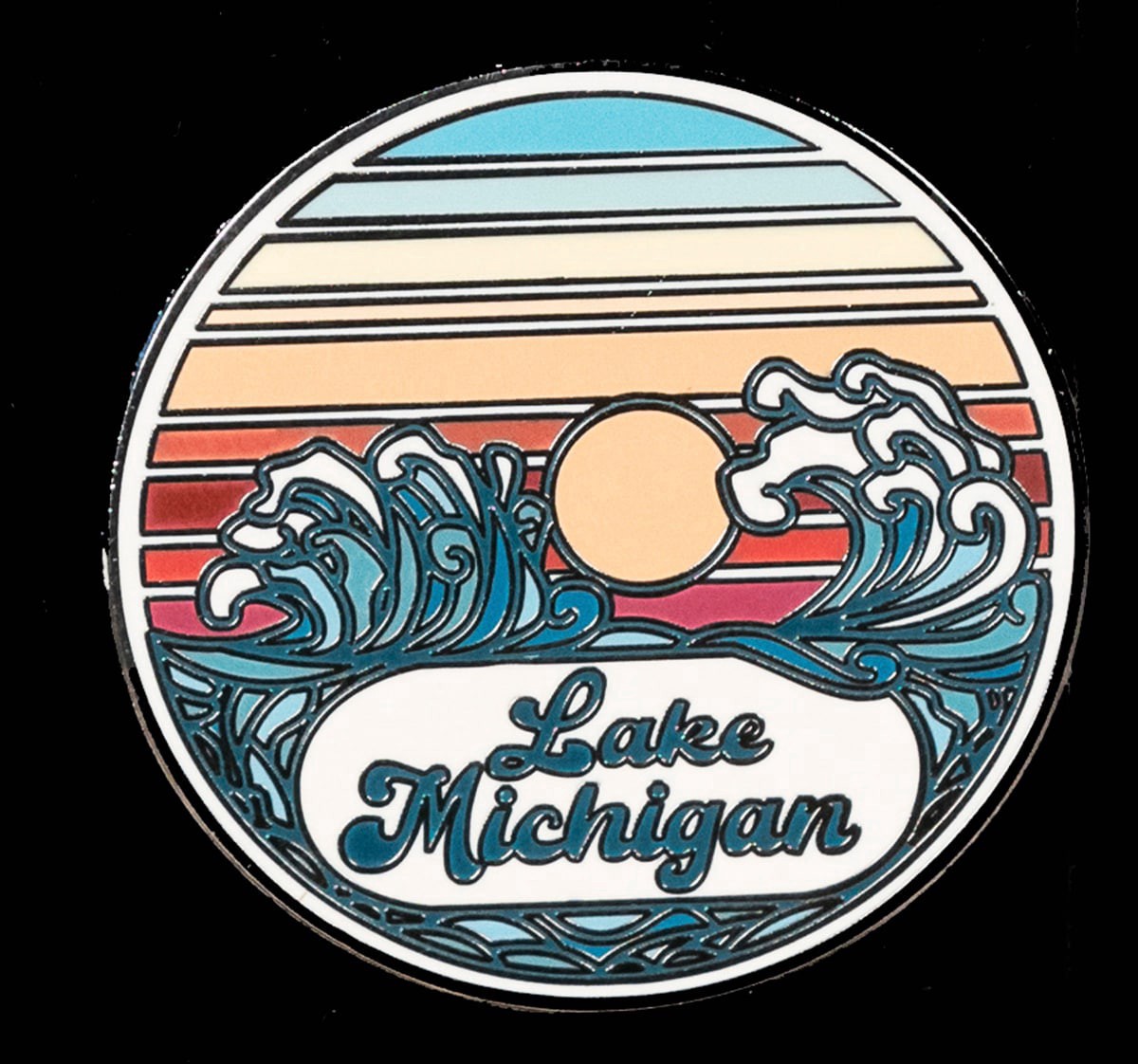 slide 1 of 1, Michigan Wave lapel pin., 1 ct