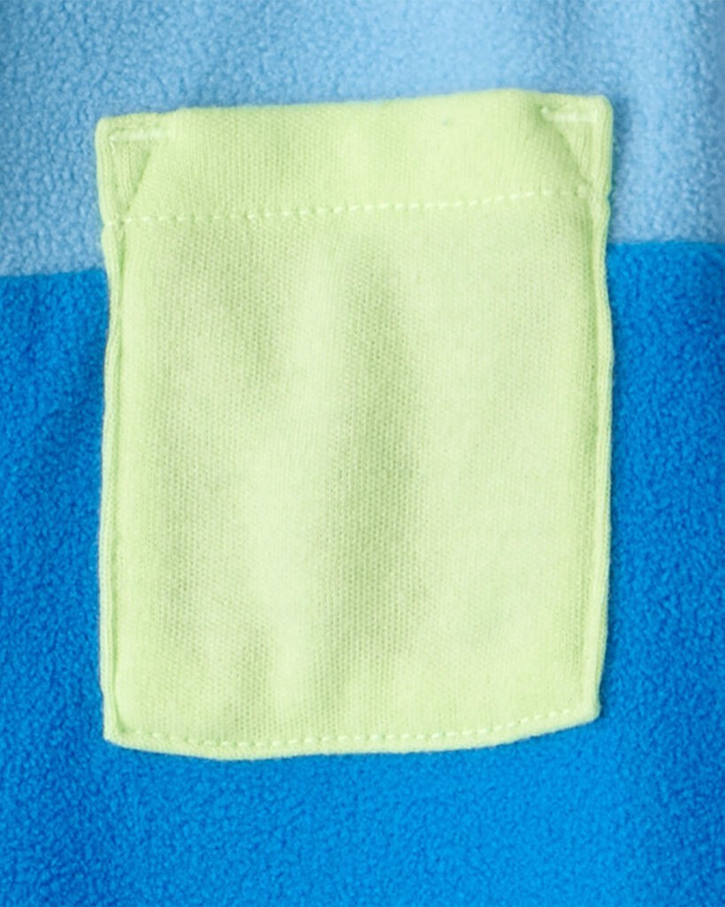 slide 2 of 3, Carter's Carters Baby Boy Color Block Fleece Long-Sleeve Jumpsuit - Blue Blue NB, 1 ct