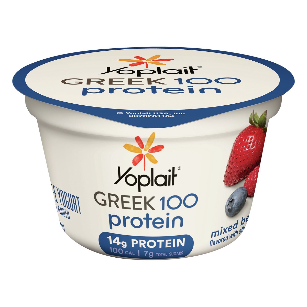 slide 2 of 13, Yoplait Greek 100 Protein Fat Free Mixed Berry Yogurt 5.3 oz, 5.3 oz