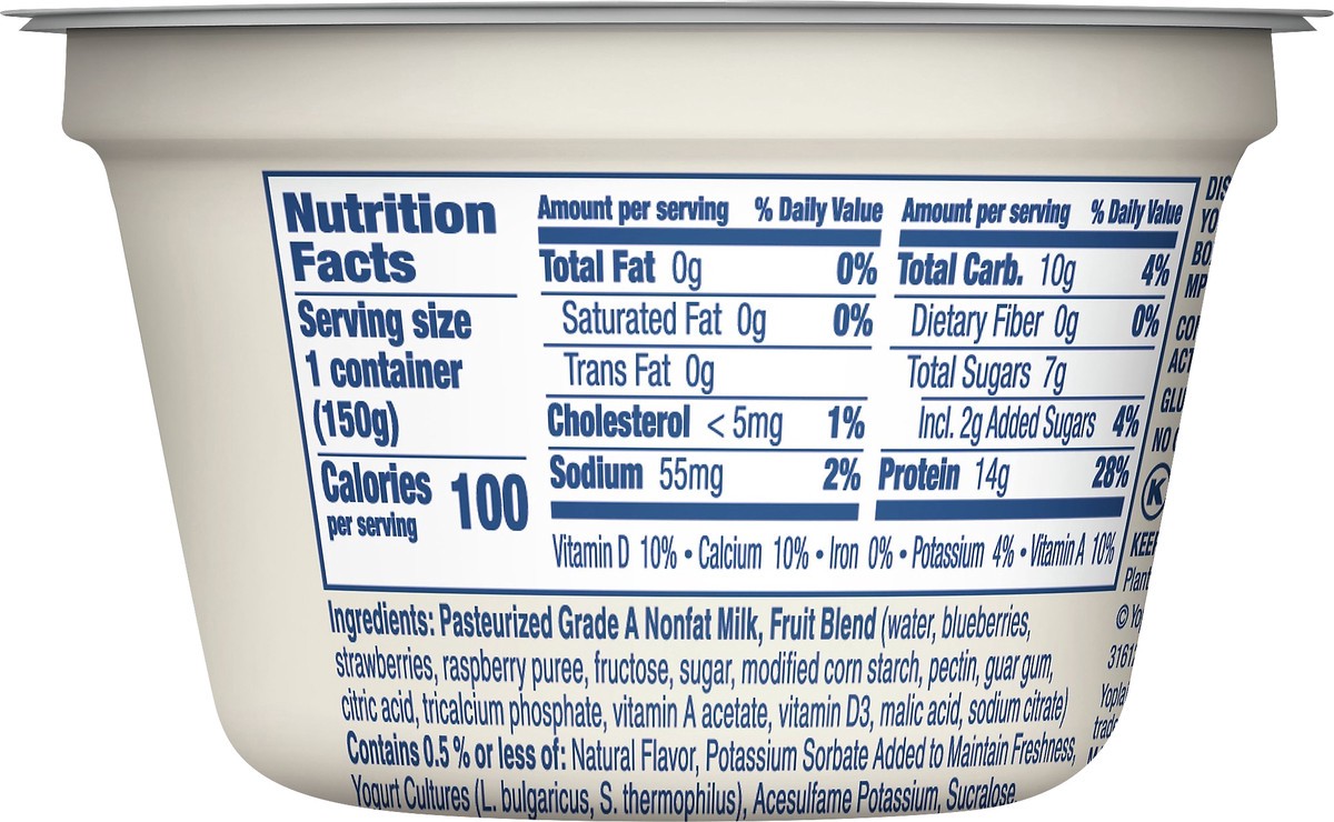 slide 6 of 13, Yoplait Greek 100 Protein Fat Free Mixed Berry Yogurt 5.3 oz, 5.3 oz