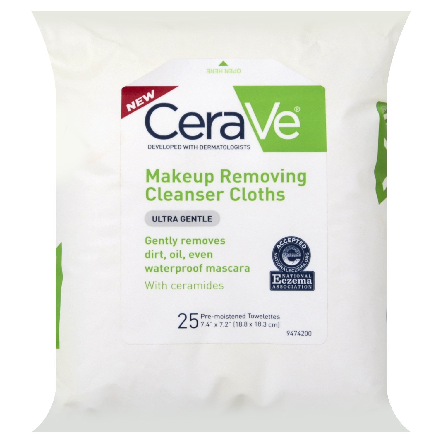 slide 1 of 1, CeraVe Hydrating Makeup Remover Cloths, 25 ct