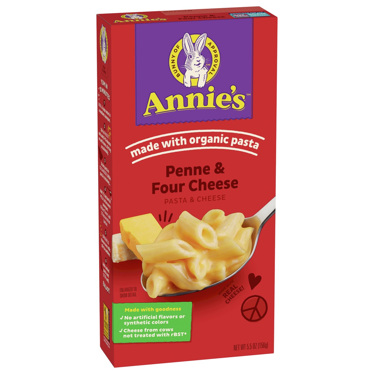 slide 2 of 9, Annie's Annie''s Four Cheese Penne Macaroni and Cheese Dinner with Organic Pasta, 5.5 OZ, 5.5 oz