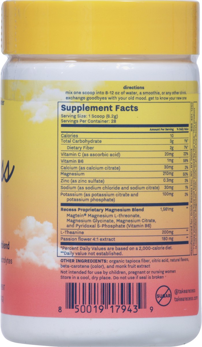 slide 7 of 9, Recess Mood Lemon Citrus Calming Magnesium Superblend Powder, 1 ct