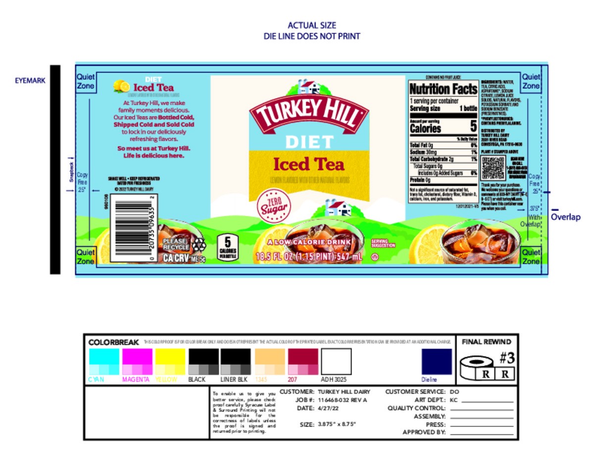 slide 6 of 6, Turkey Hill Diet Iced Tea- 18.50 fl oz, 18.5 fl oz