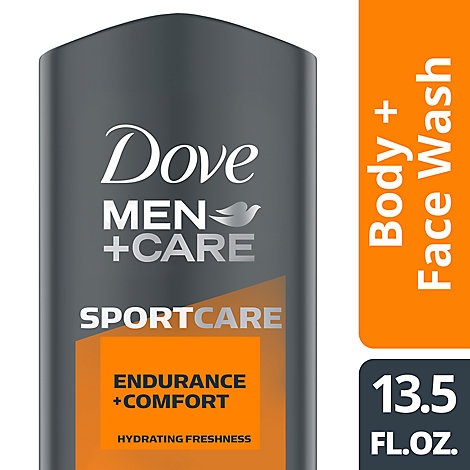 slide 1 of 1, Dove Men+Care Sportcare Body + Face Wash Endurance + Comfort, 13.5 oz