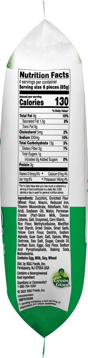 slide 6 of 9, Green Giant Zucchini Tots, Parmesan Cheese, 12 oz