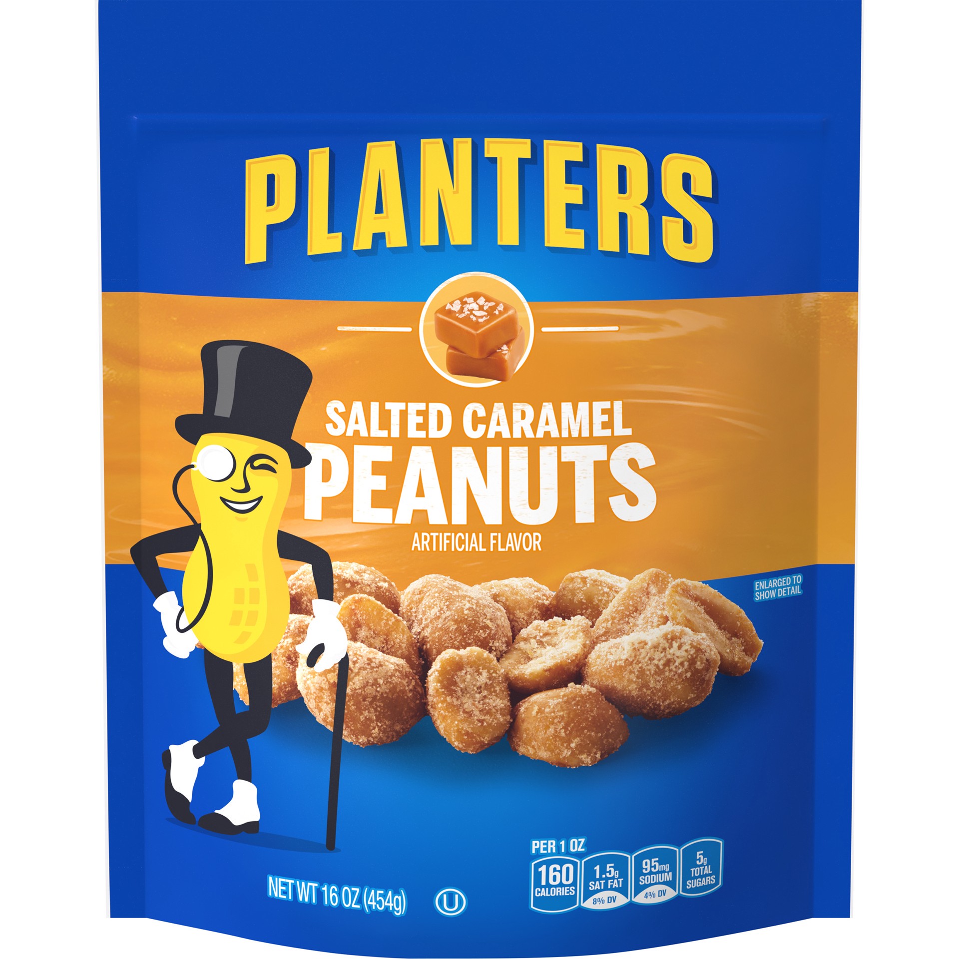 slide 1 of 7, Planters Salted Caramel Peanuts, 16 oz Bag, 16 oz